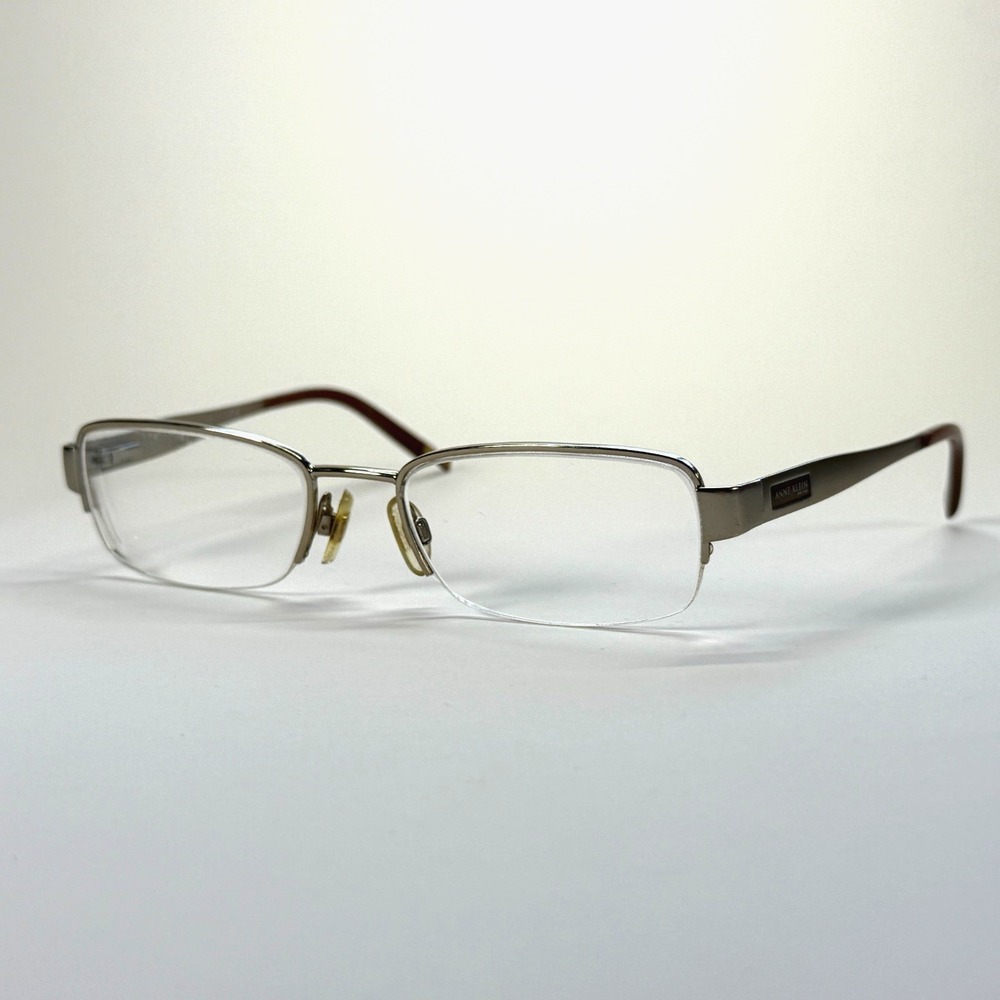ANNE KLEIN New York AK 9099 532 Eyeglasses Frame Only 50-18-130 Half Rim Silver
